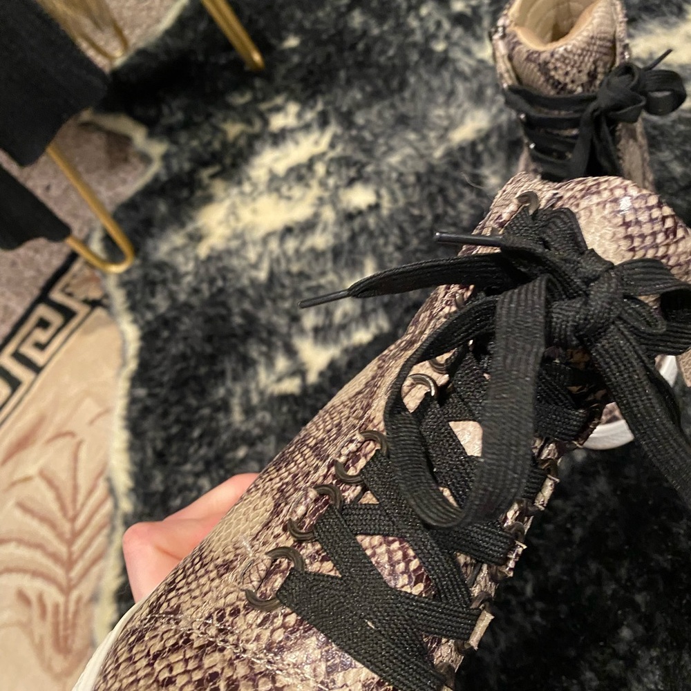 Snakeskin print sneaker wedge sneaker boot heels - Picture 11 of 16